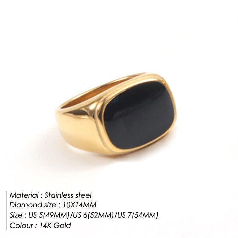 Niche Design Square White Mother-Of-Pearl Ring, Light Luxury Gold-Plated Index Finger Ring, Versatile and High-End Ring for Women