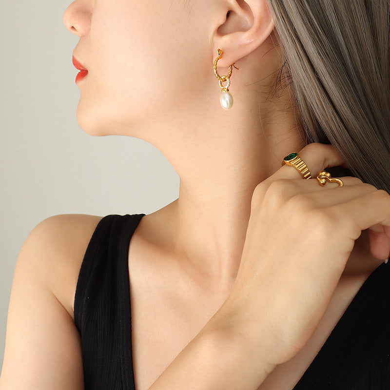 French Retro Bracelet Niche Design Personalized Wind Weight Glaze Bracelet Open Contrast Color Bamboo Gold-plated Bracelet for Women
