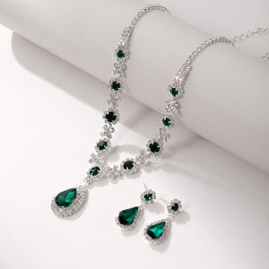 New Cross-border Exaggerated Retro Necklace suit Women Luxury Crystal Banquet Dress Accessories Collarbone Chain Factory Direct Sale