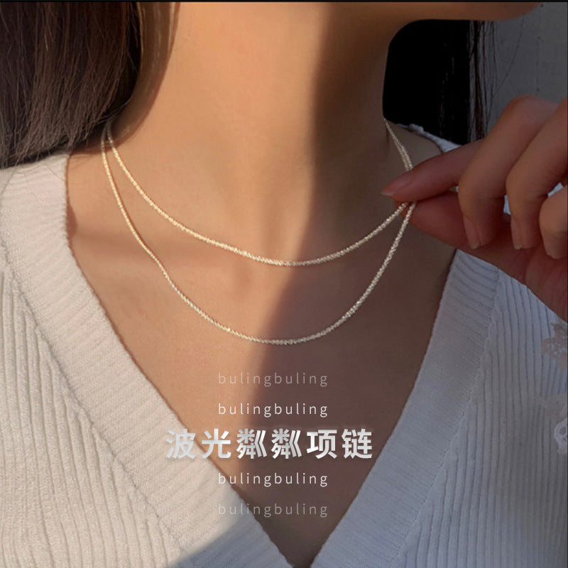 Sparkling Necklace Women's Light Luxury Niche Lockbone Chain New High-end Star Necklace Chain Simple Accessories