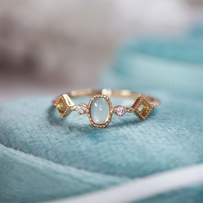 Niche Exquisite Royal Blue Zircon Ring Women's Fashion Distinctive Light Luxury All-match High-end Sense Stacked Open Finger Ring