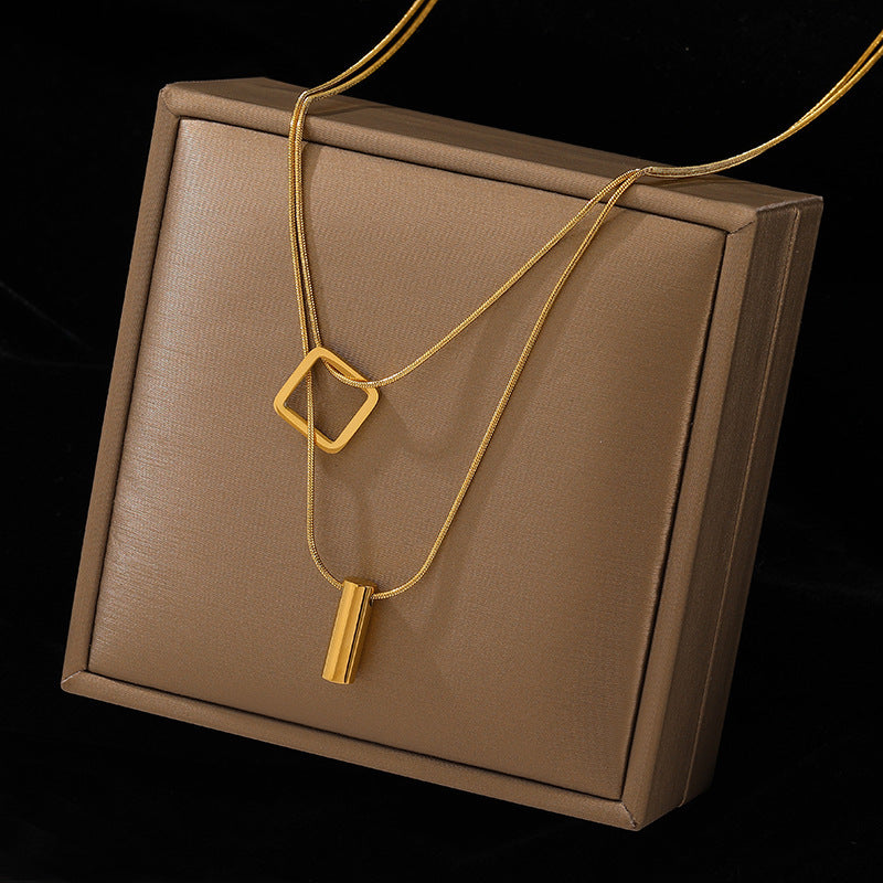 Double-Layer Necklace 2024 New Women's Sweater Chain Accessible Luxury Niche Design High-End Non-Fading Clavicle Chain Accessories