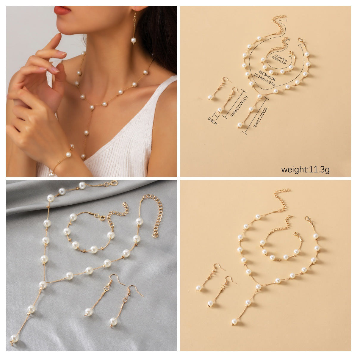 Imitation Pearl Necklace Wholesale European and American Cross-Border Fashion Retro Jewelry Women's Accessible Luxury Niche High-End Choker Necklace