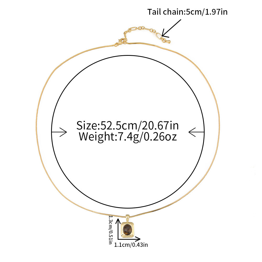 Lishan Versatile Bowknot Accessories Titanium Steel Metal Chain Series Layered Natural Stone Necklace Clavicle Chain for Women
