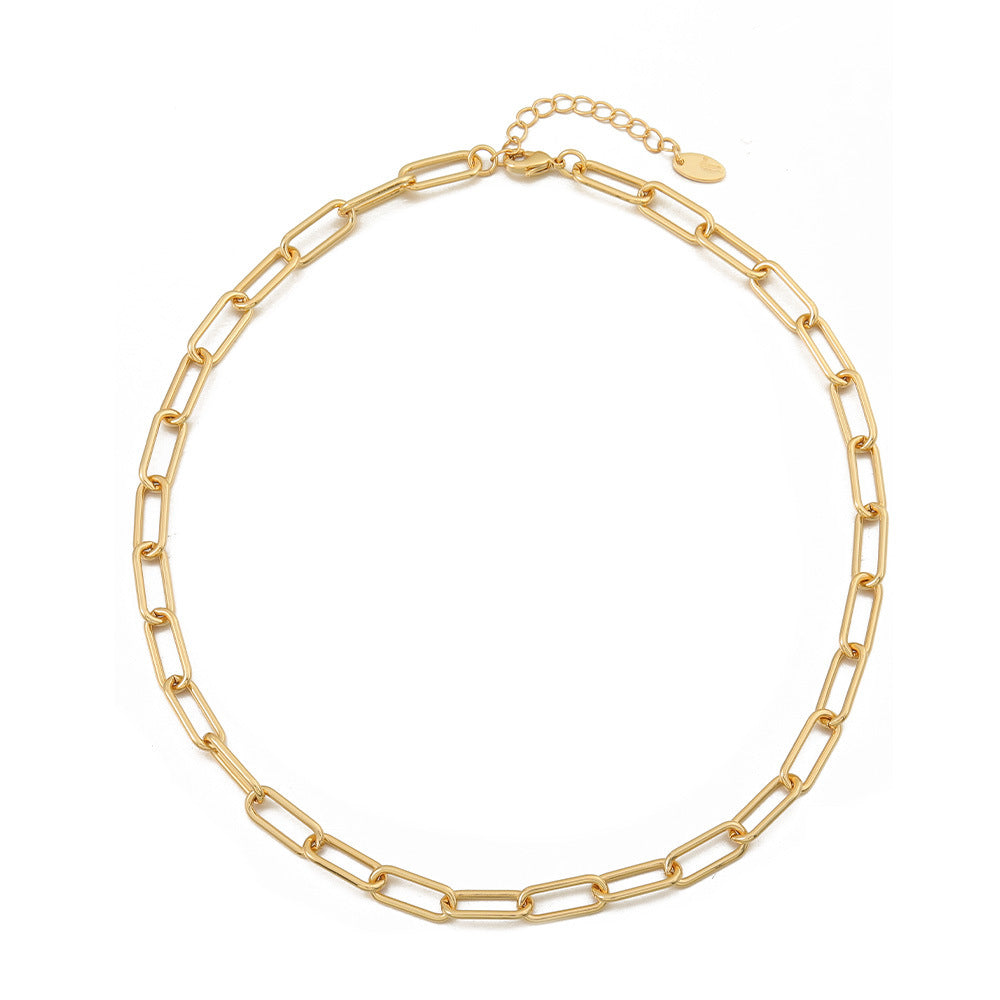 Lishan Versatile Bowknot Accessories Titanium Steel Metal Chain Series Layered Natural Stone Necklace Clavicle Chain for Women