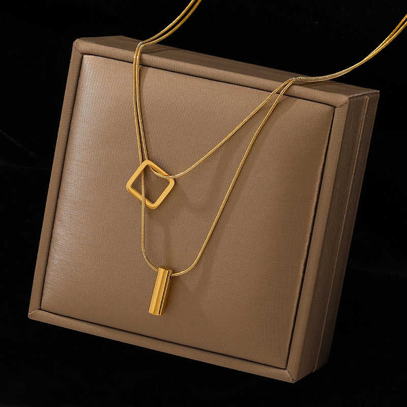 Double-Layer Necklace 2024 New Women's Sweater Chain Accessible Luxury Niche Design High-End Non-Fading Clavicle Chain Accessories