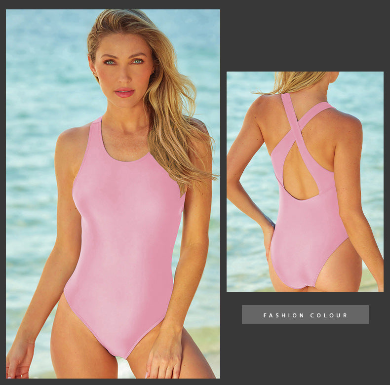 European and American Style Women's Swimsuits, Plus-Size Hot Spring Swimwear, Professional 2026 New Model, Simple One-Piece Swimsuit for Women, Wholesale in Stock