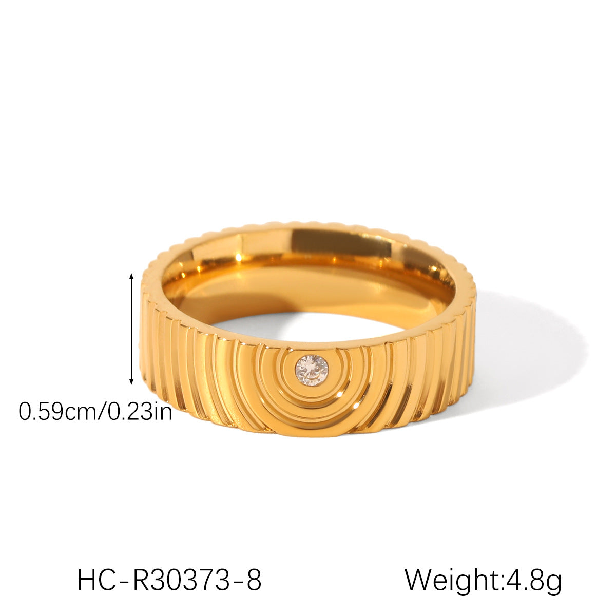 European and American stainless steel shell opening ring inlaid white shell ring women's non-fading ring high-level color matching jewelry