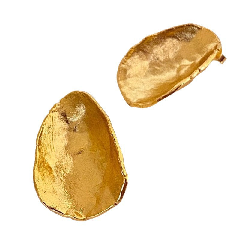 Aboab Earrings Earrings Niche Disc European and American Style High-End Earrings Retro Accessible Luxury Electroplated Copper Accessible Luxury Style
