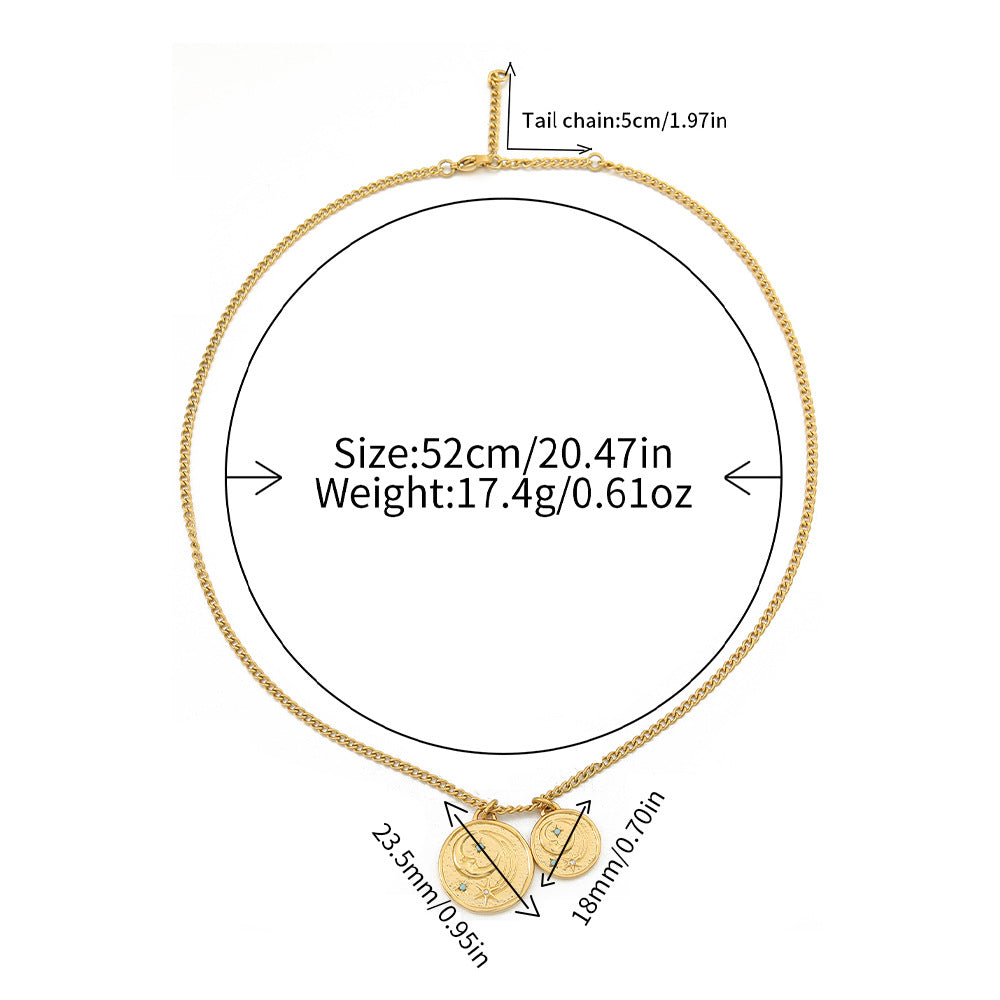 Lishan Versatile Bowknot Accessories Titanium Steel Metal Chain Series Layered Natural Stone Necklace Clavicle Chain for Women