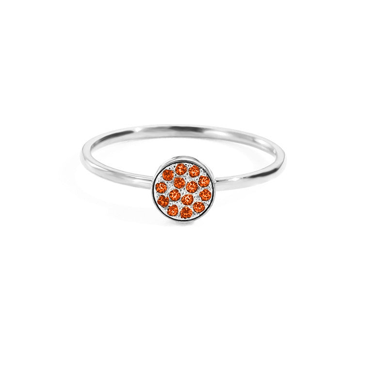 St.Delan Stainless Steel Full Diamond Ring Accessible Luxury Birthstone Ring Women's Titanium Steel Ring Cross-Border Jewelry Ring