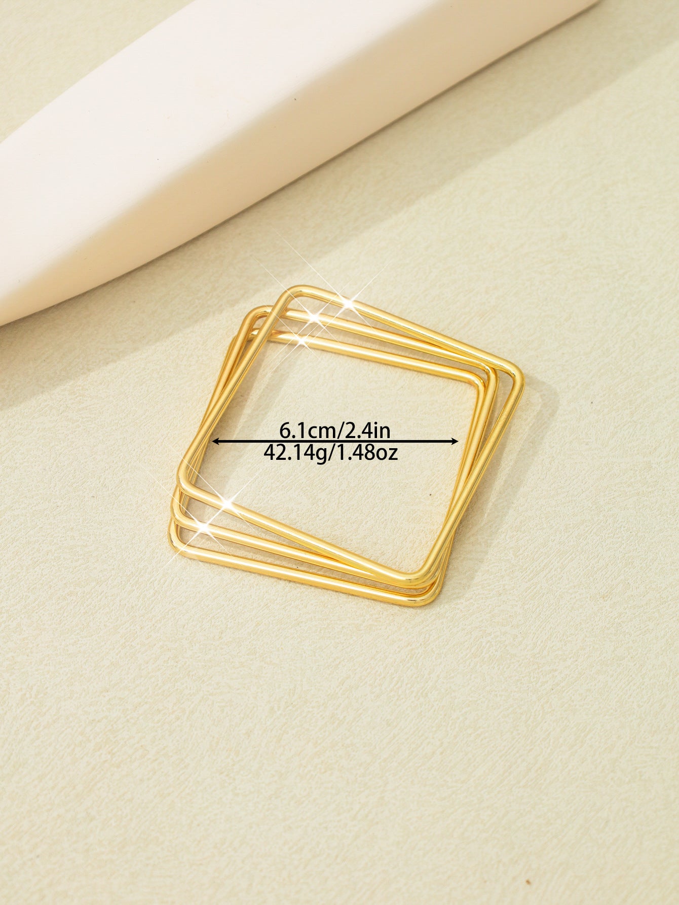 3-Piece Set of European and American Fashion Simple Stylish Generous Elegant Line Square Metal Bracelet Female Wholesale
