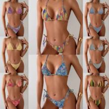 2025 Two-Piece Multicolor Swimsuit for Women, Waist-Cinching, Slim-Fitting, Quick-Drying, European and American Cross-Border Sexy Bikini, High-End Swimwear for Women
