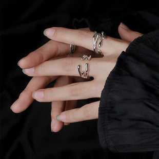 Thorn Rose Ring Women's ins Niche Design High-end Light Luxury Plain Silver Exquisite Sweet Adjustable Diet Ring