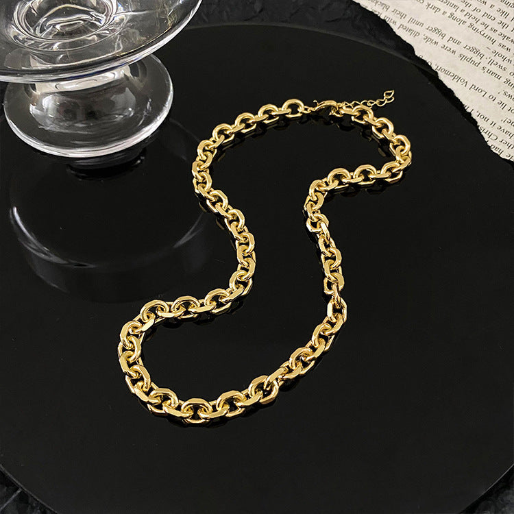 Lishan Versatile Bowknot Accessories Titanium Steel Metal Chain Series Layered Natural Stone Necklace Clavicle Chain for Women