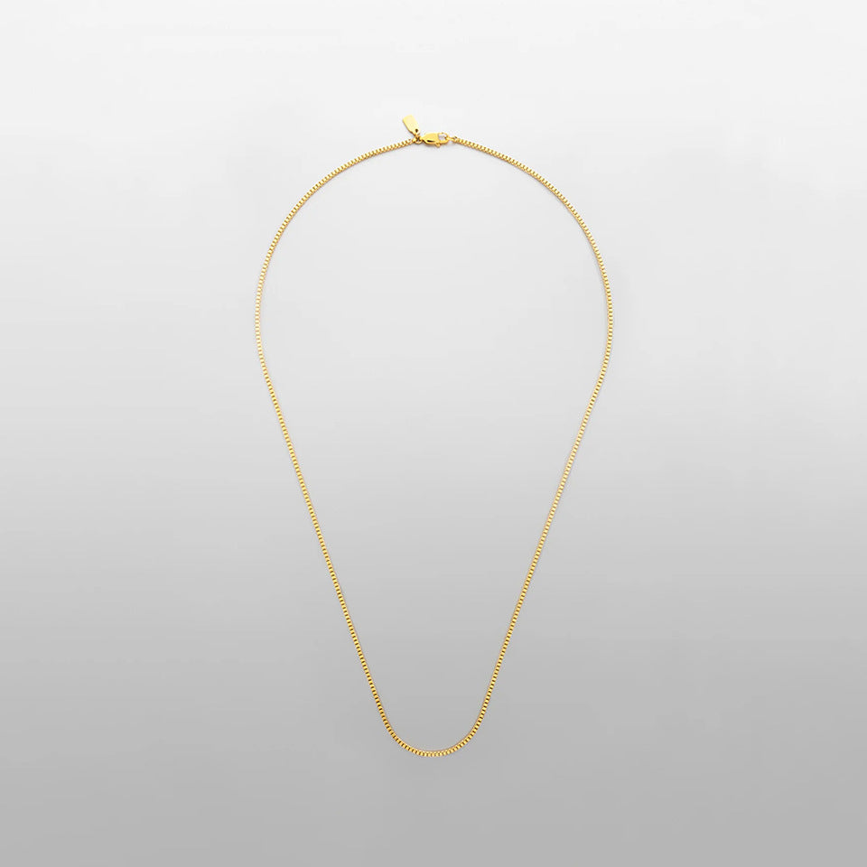 Cross-border New Entry Luxury Stainless Steel Box Chain Necklace Clavicle Chain Personalized Trendy Personalized All-match Jewelry