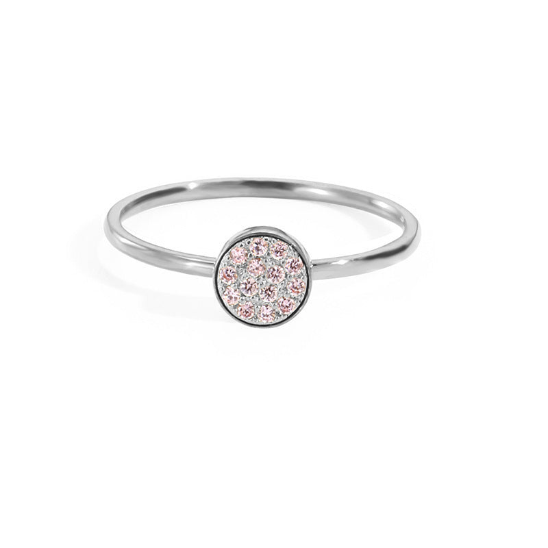 St.Delan Stainless Steel Full Diamond Ring Accessible Luxury Birthstone Ring Women's Titanium Steel Ring Cross-Border Jewelry Ring