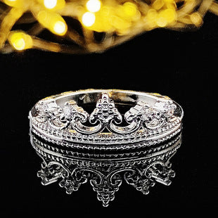 Amazon Supply Hot Selling Creative Irregular Geometric Hollow Women's Aaa Zircon Ring in stock R4875