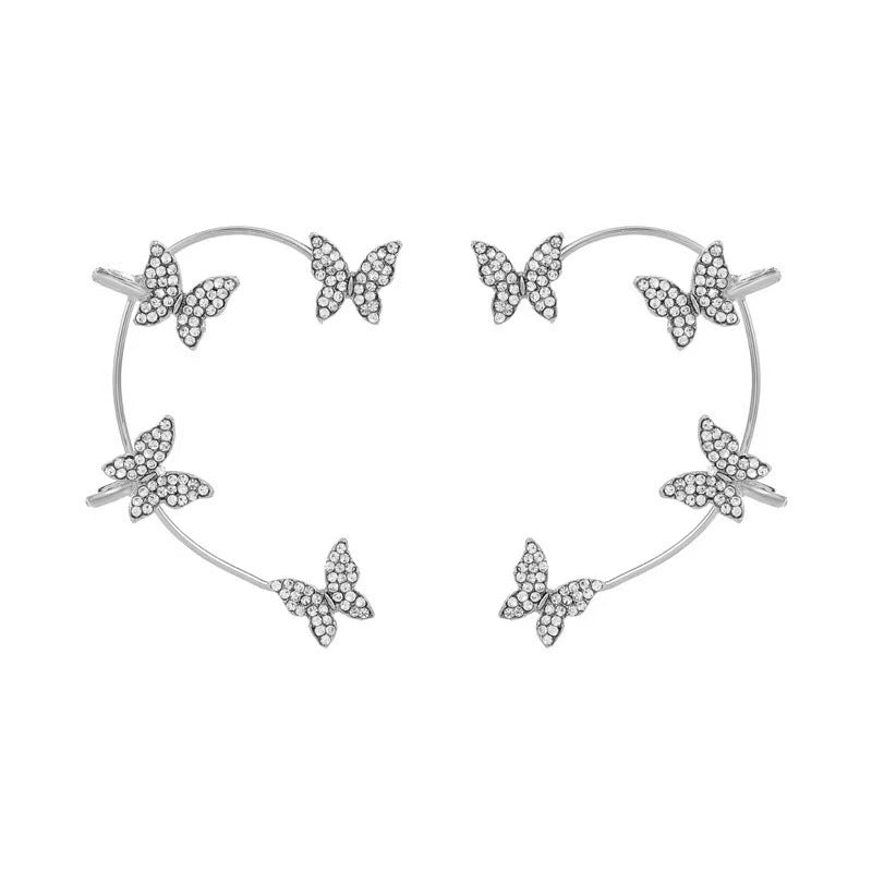 Super fairy Crystal tassel earrings long non-pierced high-grade earrings 2024 new popular niche earrings earrings earrings