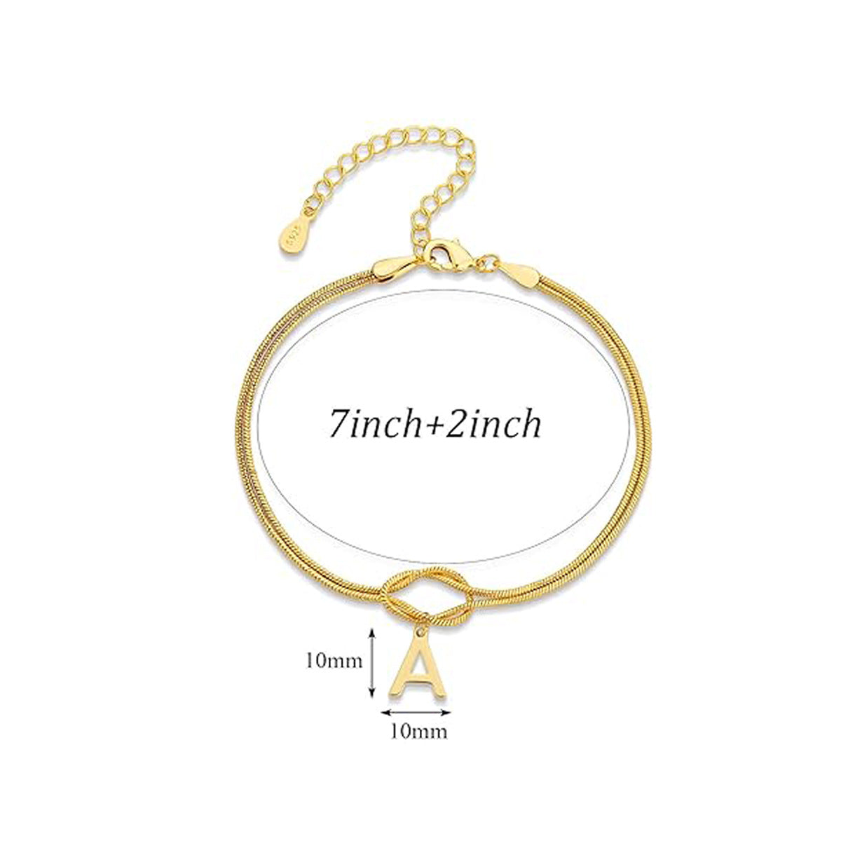 Cross-Border New Simple Titanium Steel 18K Gold English Letter Bracelet Accessible Luxury Versatile Knotted Bracelet Bracelet Jewelry for Women