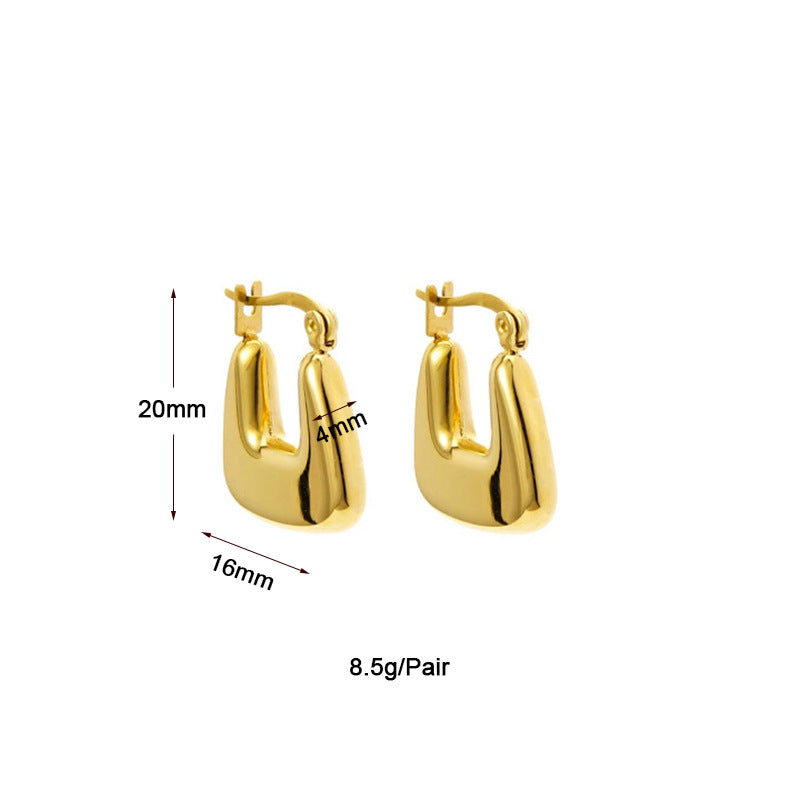 European and American Fashion Hot Style Ins Geometric High-End Retro Earrings French Style Accessible Luxury Stacking Set Earrings Jewelry