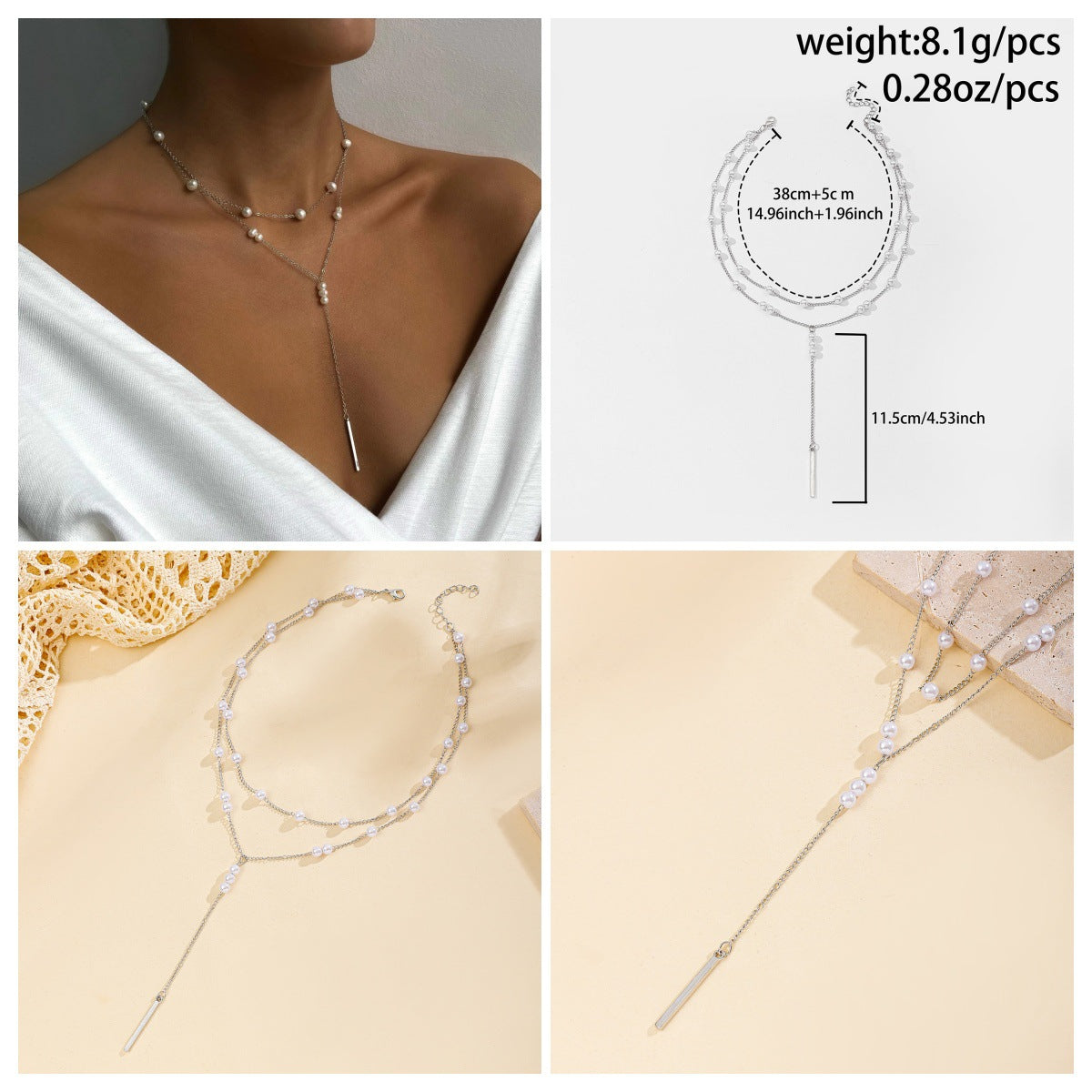 Imitation Pearl Necklace Wholesale European and American Cross-Border Fashion Retro Jewelry Women's Accessible Luxury Niche High-End Choker Necklace