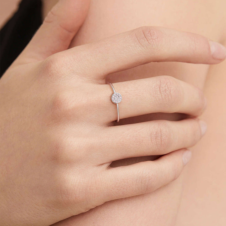 St.Delan Stainless Steel Full Diamond Ring Accessible Luxury Birthstone Ring Women's Titanium Steel Ring Cross-Border Jewelry Ring