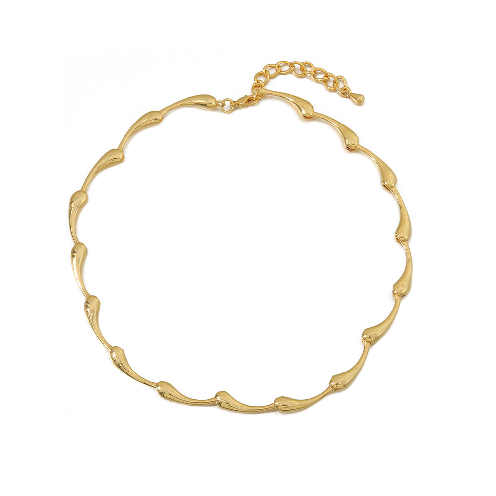 Lishan Versatile Bowknot Accessories Titanium Steel Metal Chain Series Layered Natural Stone Necklace Clavicle Chain for Women