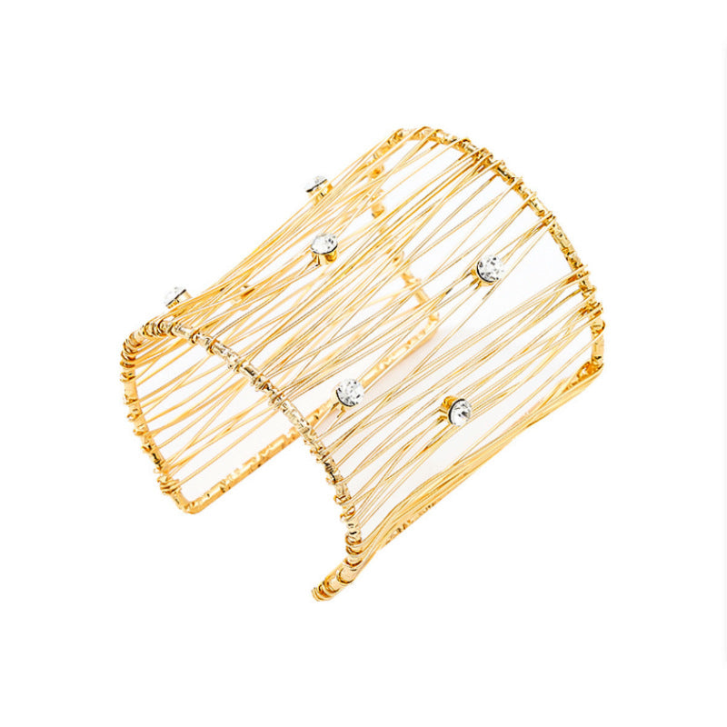 European and American Cross-border Trend Exaggerated Geometric Opening Wide Bracelet Women's Ins Simple Distinctive Winding Exquisite Fashion Handpiece