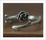 Thorn Rose Ring Women's ins Niche Design High-end Light Luxury Plain Silver Exquisite Sweet Adjustable Diet Ring
