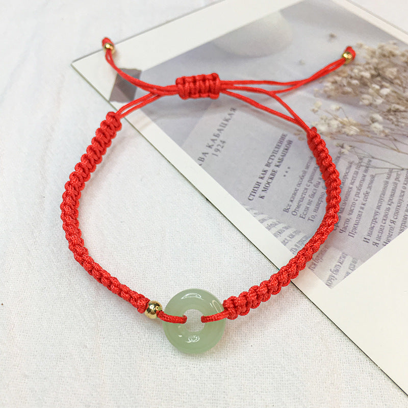 New Chinese Style Design Sense Plum Blossom Woven Bracelet Women's Chinese Style Adjustable Woven Hand Rope Gift Hand Woven Rope