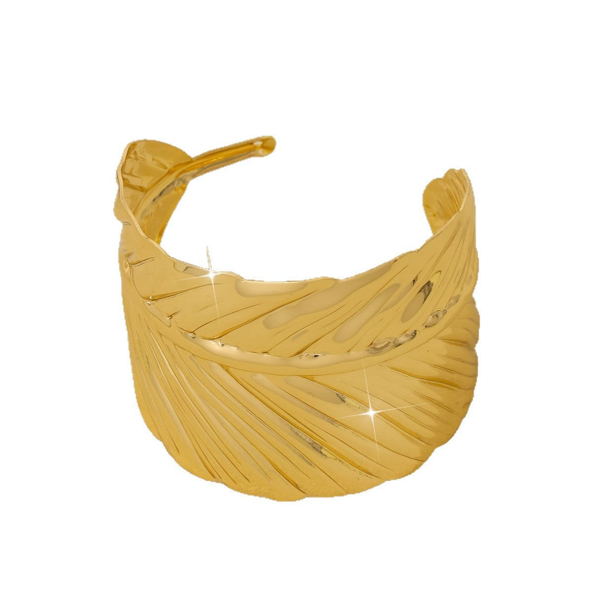 Wholesale One Piece of Fashionable and Simple Metal Leaf Open Bracelet Suitable for Women's Daily Wear
