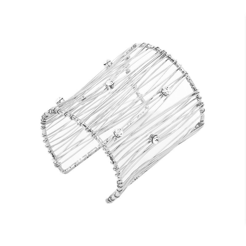 European and American Cross-border Trend Exaggerated Geometric Opening Wide Bracelet Women's Ins Simple Distinctive Winding Exquisite Fashion Handpiece