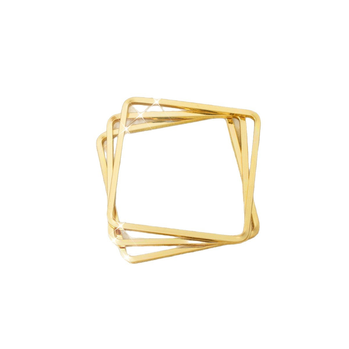 3-Piece Set of European and American Fashion Simple Stylish Generous Elegant Line Square Metal Bracelet Female Wholesale