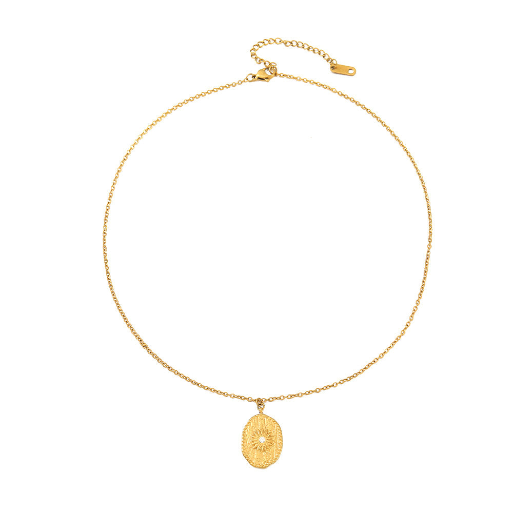 Lishan Versatile Bowknot Accessories Titanium Steel Metal Chain Series Layered Natural Stone Necklace Clavicle Chain for Women