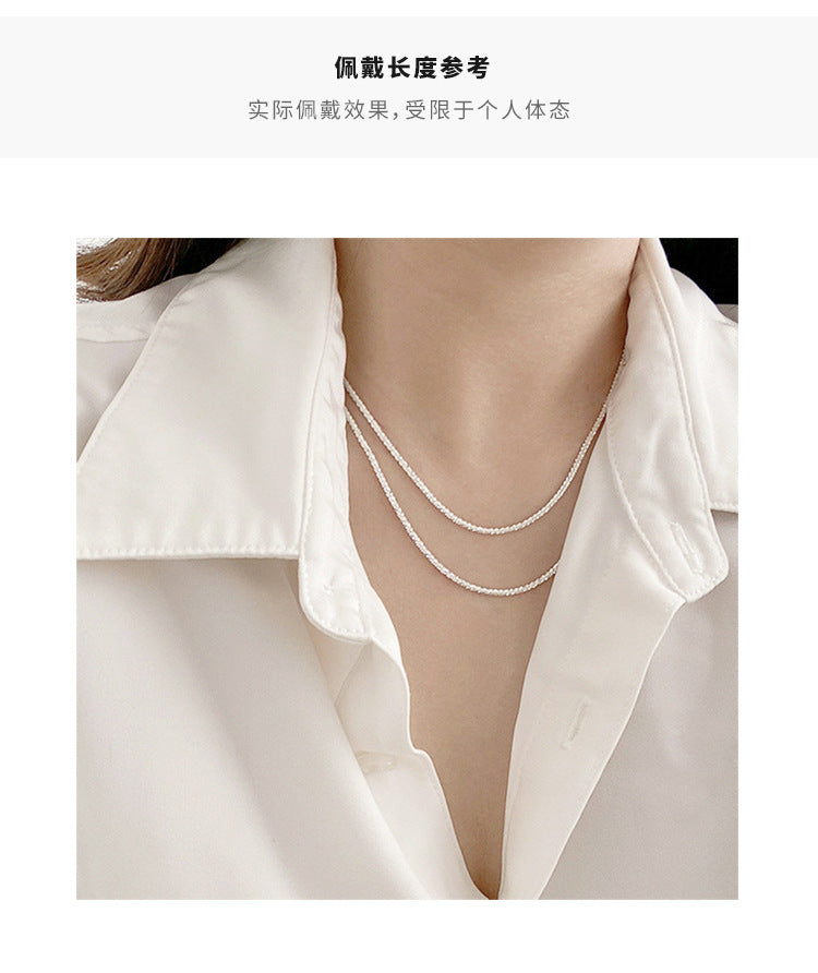 Sparkling Necklace Women's Light Luxury Niche Lockbone Chain New High-end Star Necklace Chain Simple Accessories