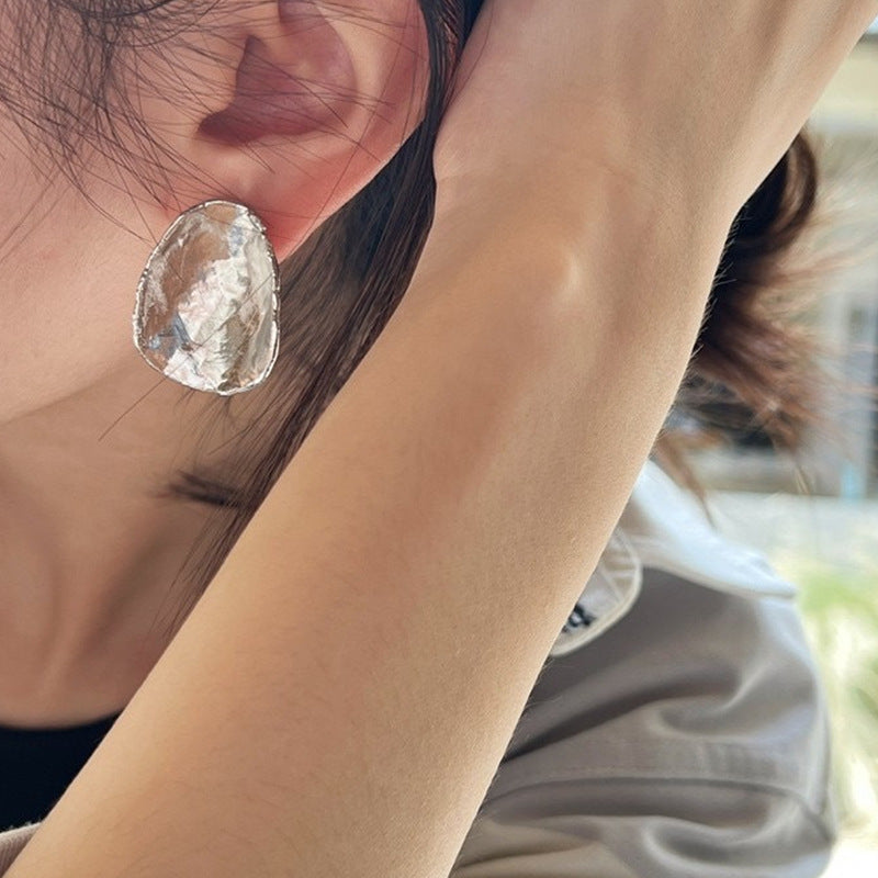 Aboab Earrings Earrings Niche Disc European and American Style High-End Earrings Retro Accessible Luxury Electroplated Copper Accessible Luxury Style