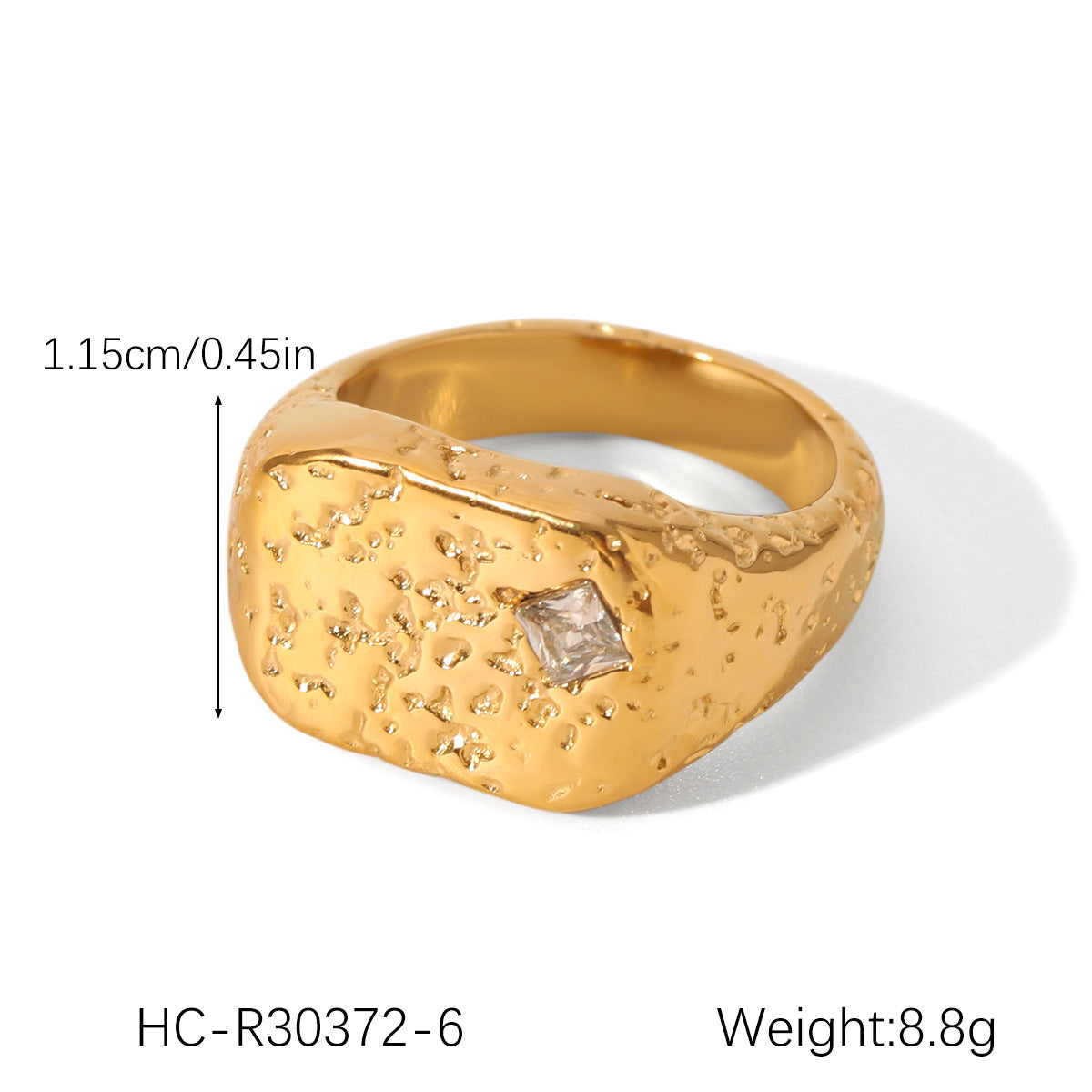 European and American stainless steel shell opening ring inlaid white shell ring women's non-fading ring high-level color matching jewelry