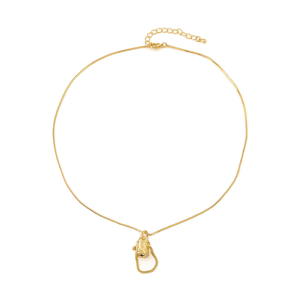 Lishan Versatile Bowknot Accessories Titanium Steel Metal Chain Series Layered Natural Stone Necklace Clavicle Chain for Women