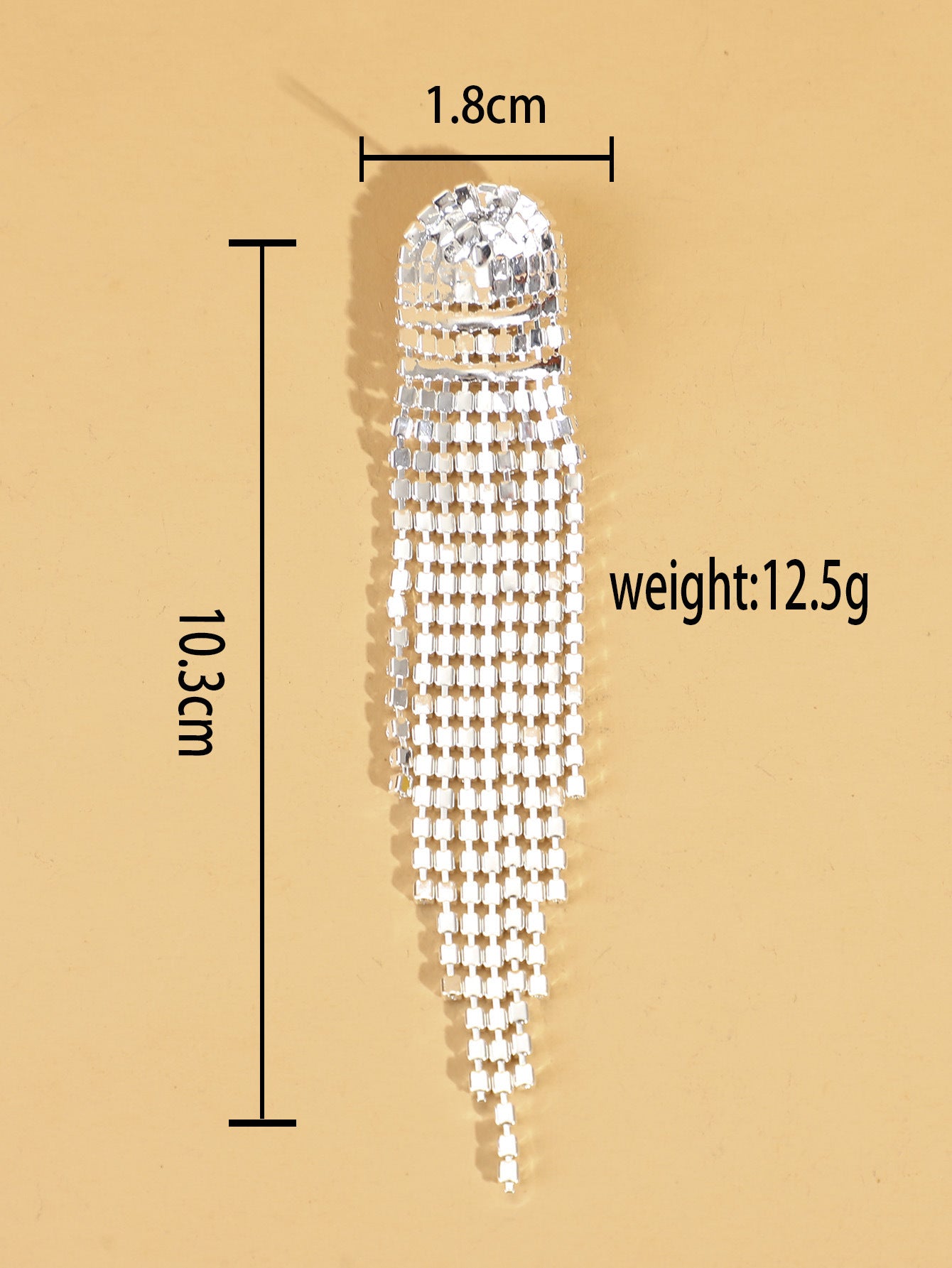 Long Rhinestone Tassel Earrings Simple Tassel Earrings Bridal Wedding Banquet Light Luxury Ladies Earrings European and American Jewelry