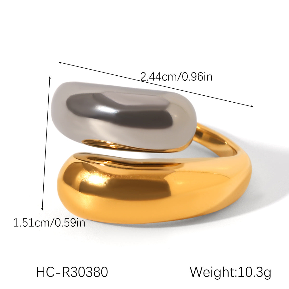 European and American stainless steel shell opening ring inlaid white shell ring women's non-fading ring high-level color matching jewelry