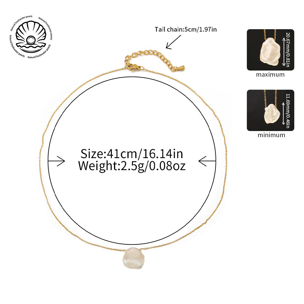 Lishan Versatile Bowknot Accessories Titanium Steel Metal Chain Series Layered Natural Stone Necklace Clavicle Chain for Women