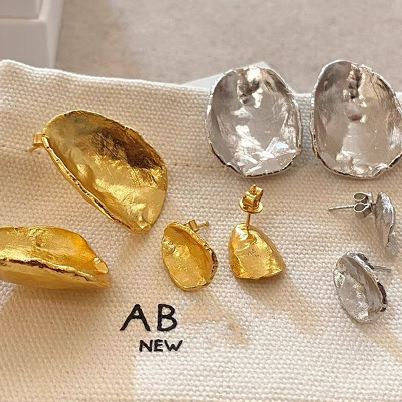 Aboab Earrings Earrings Niche Disc European and American Style High-End Earrings Retro Accessible Luxury Electroplated Copper Accessible Luxury Style