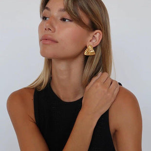 European and American New Full Diamond Circle Earrings Niche Light Luxury Design Sense Earrings Female Temperament Exaggerated Circle Fashion Earrings