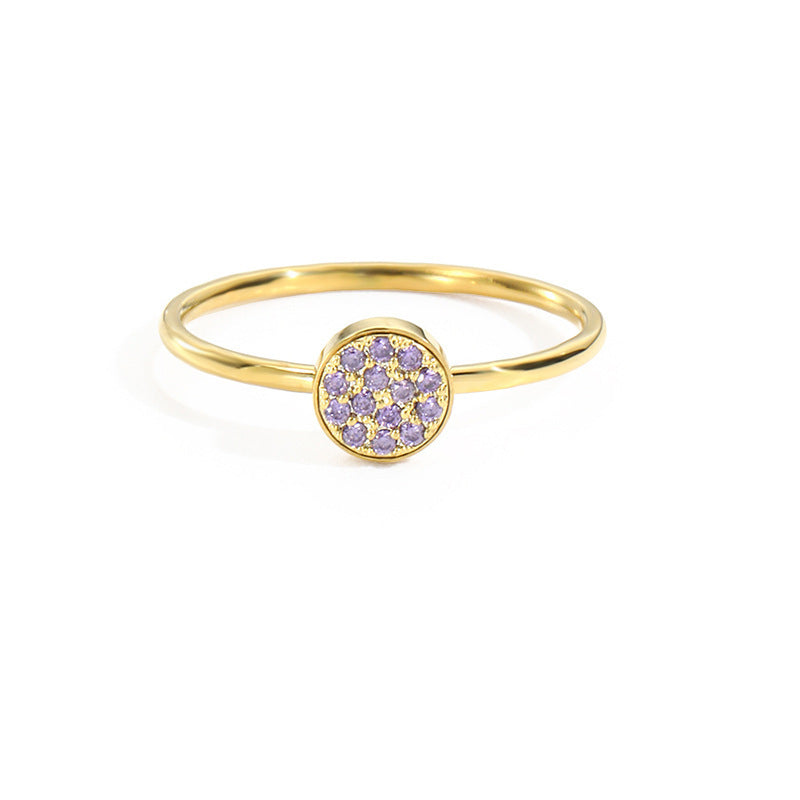 St.Delan Stainless Steel Full Diamond Ring Accessible Luxury Birthstone Ring Women's Titanium Steel Ring Cross-Border Jewelry Ring