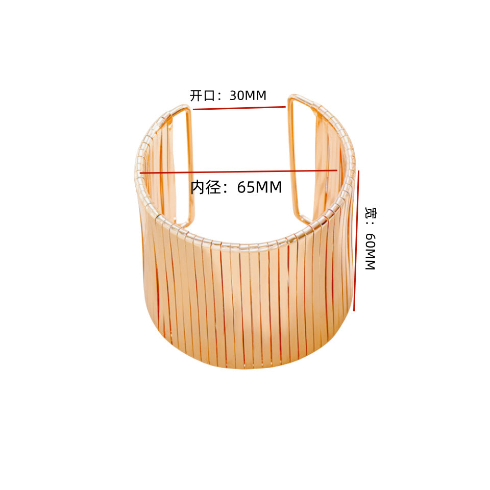 European and American Cross-border Trend Exaggerated Geometric Opening Wide Bracelet Women's Ins Simple Distinctive Winding Exquisite Fashion Handpiece
