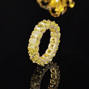Luxury multi-row 3A zircon micro-inlaid full diamond ring eternal ring jewelry phantom r4575