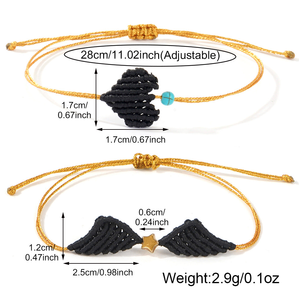 2025 Original New Angel Wings Bracelet Creative Hand-woven Bracelet Couple's Birthday Gift Light Luxury Bracelet