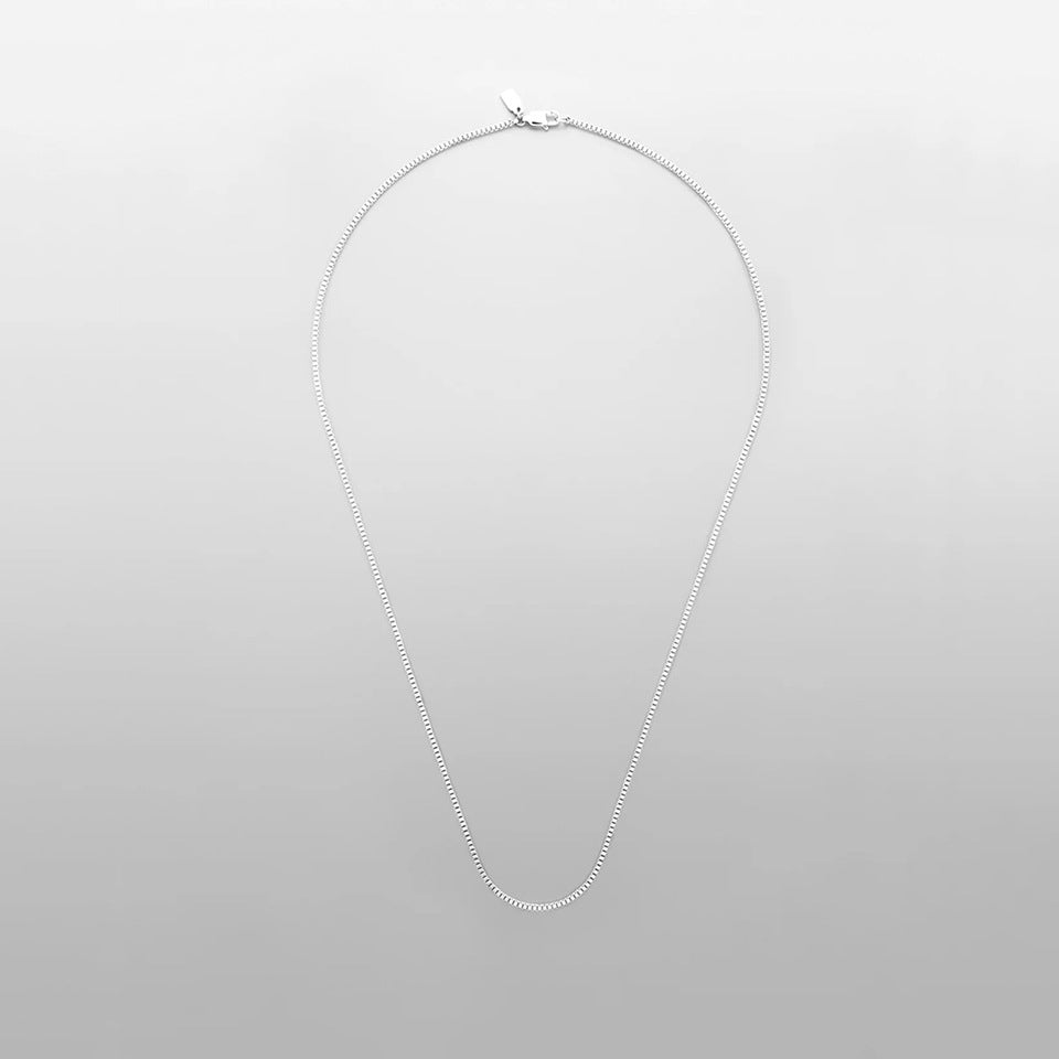 Cross-border New Entry Luxury Stainless Steel Box Chain Necklace Clavicle Chain Personalized Trendy Personalized All-match Jewelry