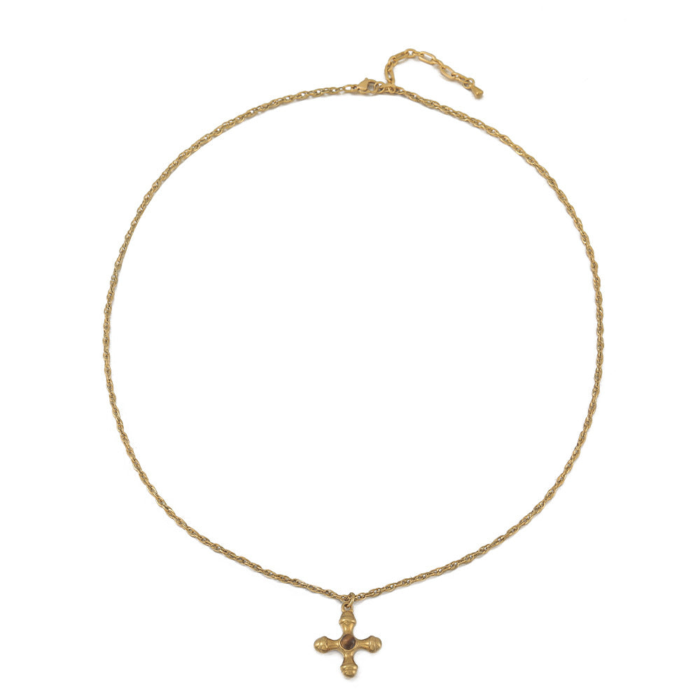 Lishan Versatile Bowknot Accessories Titanium Steel Metal Chain Series Layered Natural Stone Necklace Clavicle Chain for Women